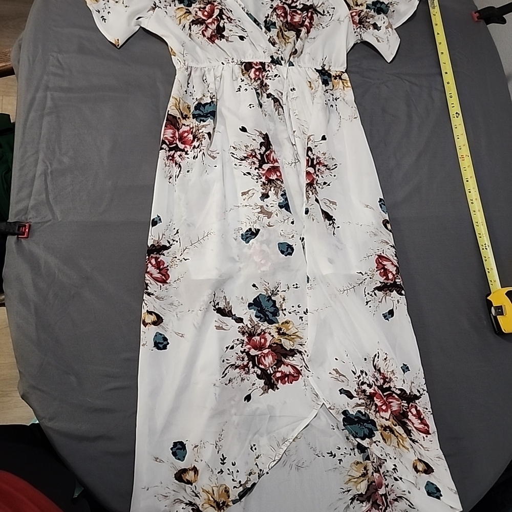 Rosegal White Floral Maxi Dress